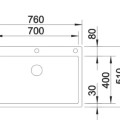 Virtuves izlietne Blanco Claron 700, 76x51 cm, InFino, nerūsējošais tērauds Durinox 523394