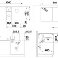 Virtuves izlietne Blanco Collectis 6 Silgranīta, 100x51 cm, ar piederumiem, InFino, antracīts 523344