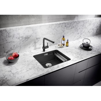 Virtuves izlietne Blanco Etagon 500 Silgranīta, 53x43 cm, ar sliedēm, pelēks akmens 526344