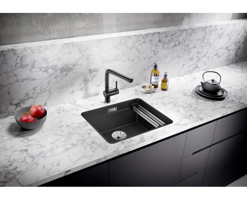 Virtuves izlietne Blanco Etagon 500 Silgranīta, 53x43 cm, ar sliedēm, pelēks akmens 526344