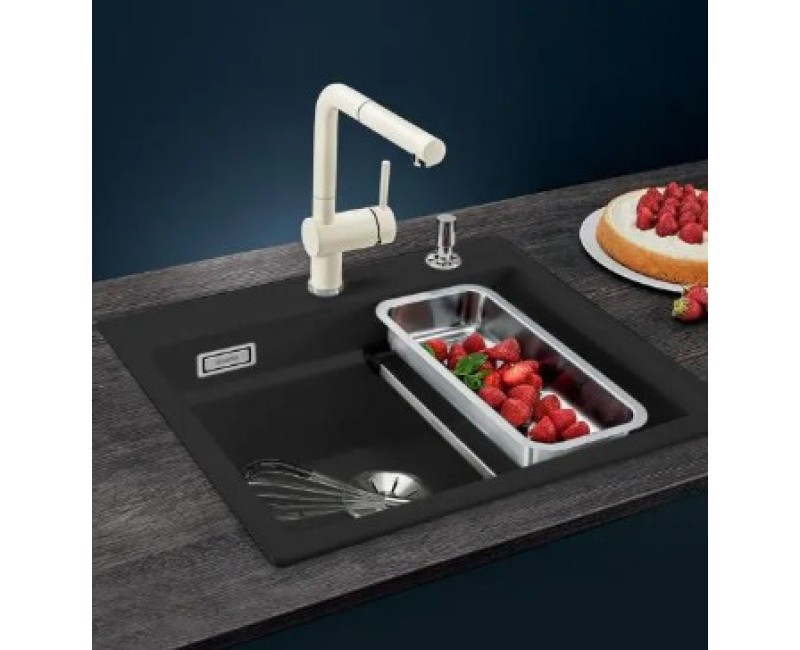 Virtuves izlietne Blanco Etagon 6 Keramika, 58x51 cm, ar aksesuāriem, InFino, melna 525162