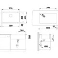 Virtuves izlietne Blanco Etagon 700  Silgranīta, 73x46 cm, ar sliedēm, antracīta krāsā 525167