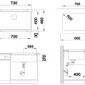Virtuves izlietne Blanco Etagon 700 - Silgranīta izlietne, 73x46 cm, ar sliedēm, tartufo 525174