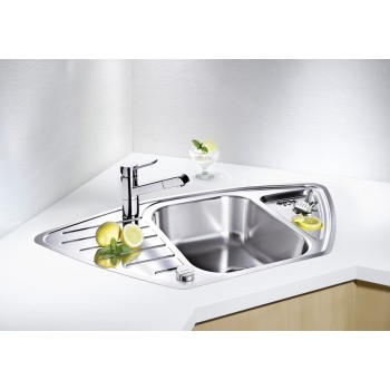 Virtuves izlietne Blanco LANTOS 9, 93x51 cm, ar notekas vadību, birstēts nerūsējošais tērauds 516277