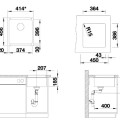 Virtuves izlietne Blanco Subline 375 Keramika, 41x46 cm, spīdīgi balta 523726