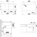 Virtuves izlietne Blanco Subline 480/320 Silgranīta, 86x46 cm, pelēks akmens 523585