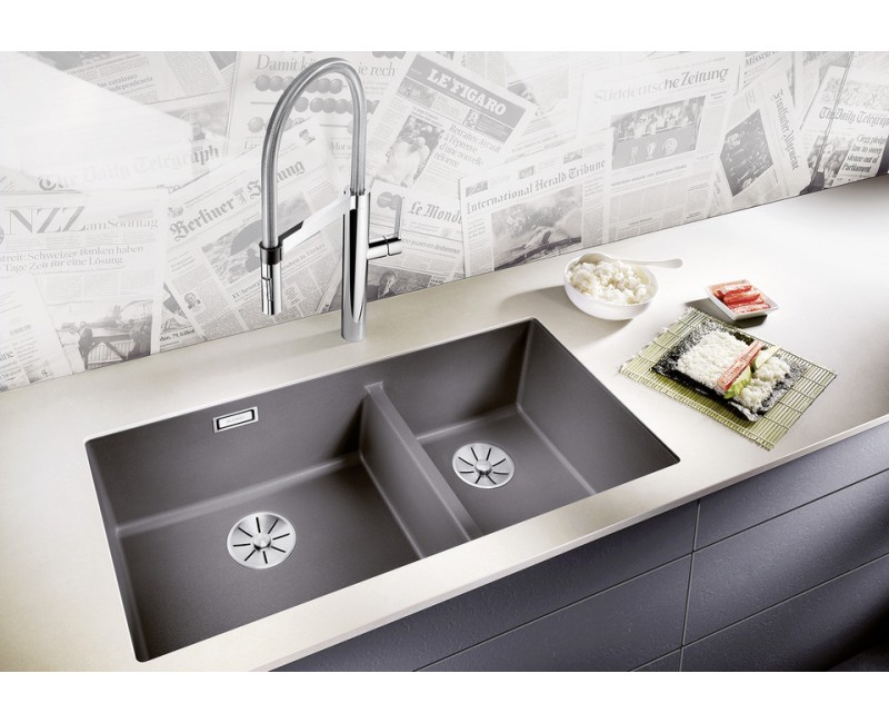 Virtuves izlietne Blanco Subline 480/320 Silgranīta, 86x46 cm, antracīta krāsā 523584