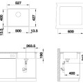 Virtuves izlietne Blanco Subline 500 Silgranīta, 53x43 cm, kafijas krāsa 523537