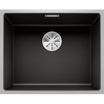 Virtuves izlietne Blanco Subline 500 Silgranita, 54x44 cm, tērauda rāmis, melna 525997