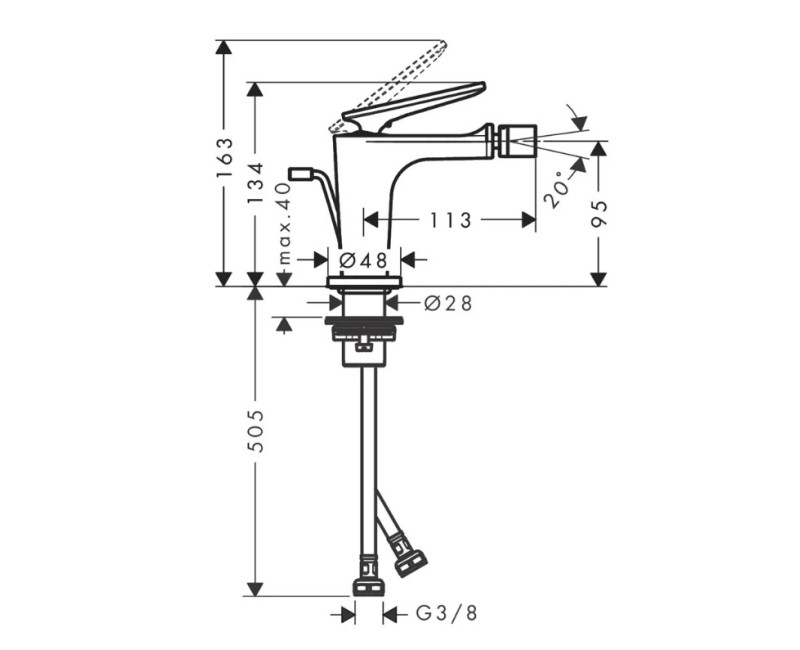 Bidē maisītājs AXOR Citterio C, birstēta bronza 49211140