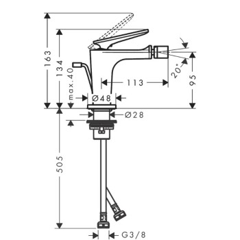 Bidē maisītājs AXOR Citterio C, birstēts melns hroms 49211340