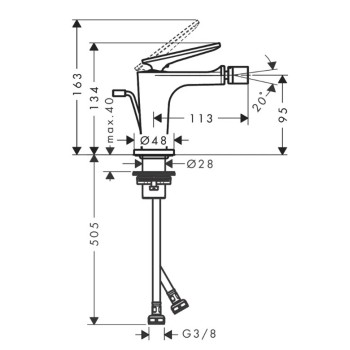 Bidē maisītājs AXOR Citterio C, birstēts niķelis 49210820