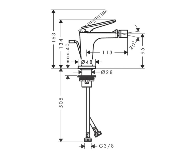 Bidē maisītājs AXOR Citterio C, matēti melns 49210670