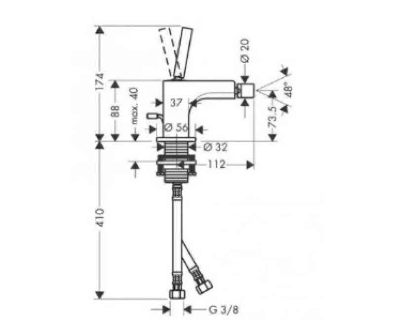 Bidē maisītājs AXOR Citterio, hroms 39210000