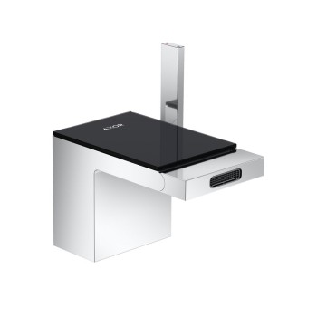 Bidē maisītājs AXOR MyEdition ar Push-Open snīpi, hroms/melns stikls 47210600