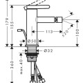 Bidē maisītājs AXOR One, EcoSmart, birstēts melns hroms 48210340