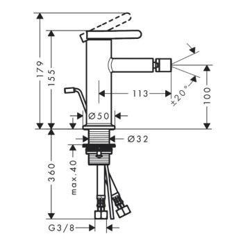 Bidē maisītājs AXOR One, EcoSmart, matēti balts 48210700