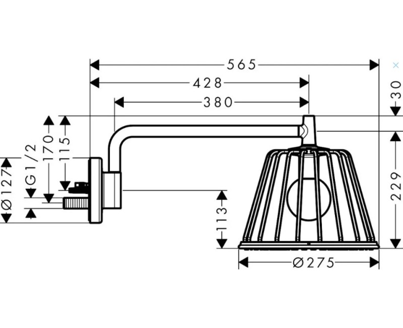 Dušas galva Axor LampShower, Nendo dizains, hroms 26031000