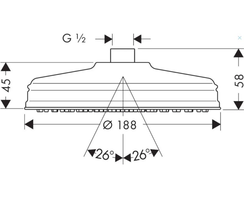 Dušas galva Axor Montreux, diametrs 18 cm, pulēts niķelis 28487820
