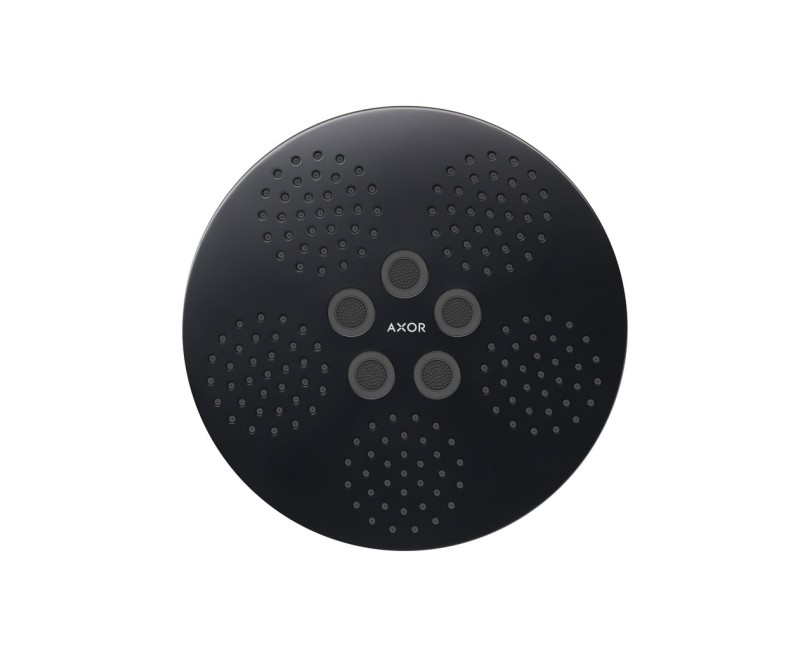 Dušas galva Axor One, diametrs 28 cm, 2 plūsmas veidi, matēti melna 48492670