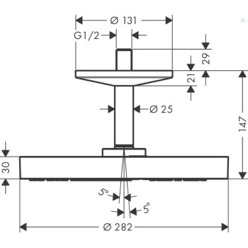 Dušas galva Axor One, diametrs 28 cm, hroms 48493000