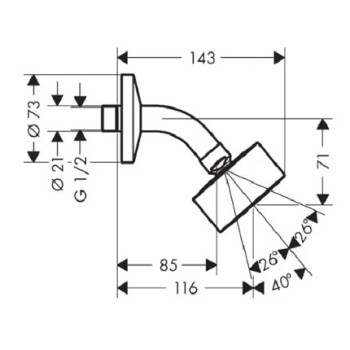 Dušas galva Axor One, diametrs 7,3 cm, EcoSmart, pulēts misiņš 48490950