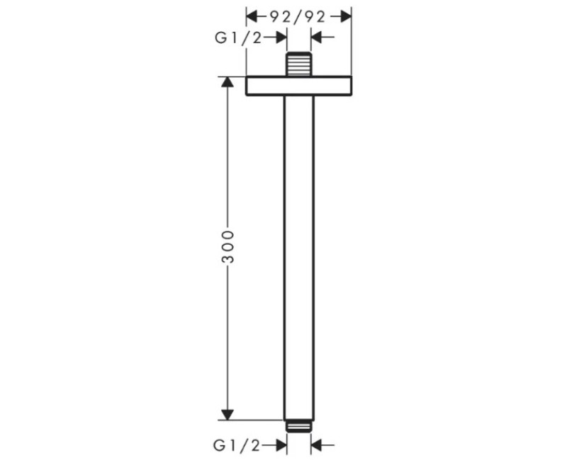 Dušas galvas turētājs Axor, 30 cm, birstēts melns hroms 26438340