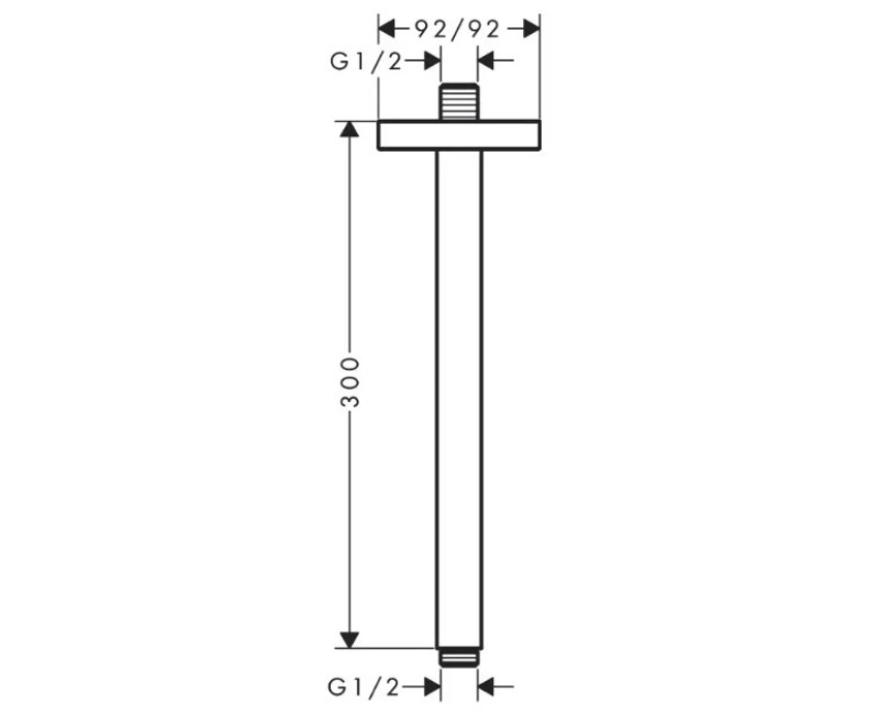 Dušas galvas turētājs Axor, 30 cm, birstēts melns hroms 26966340