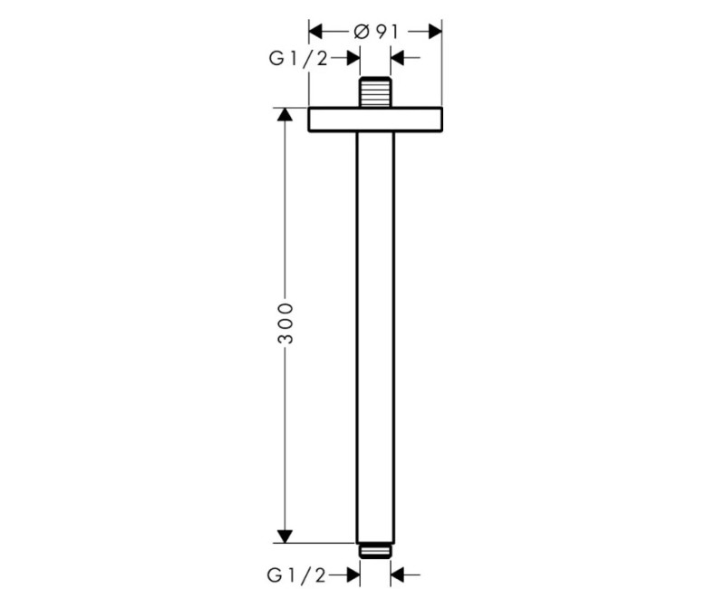 Dušas galvas turētājs Axor, 30 cm, hroms 26433000