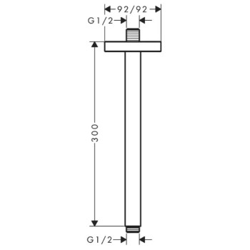 Dušas galvas turētājs Axor, 30 cm, hroms 26966000