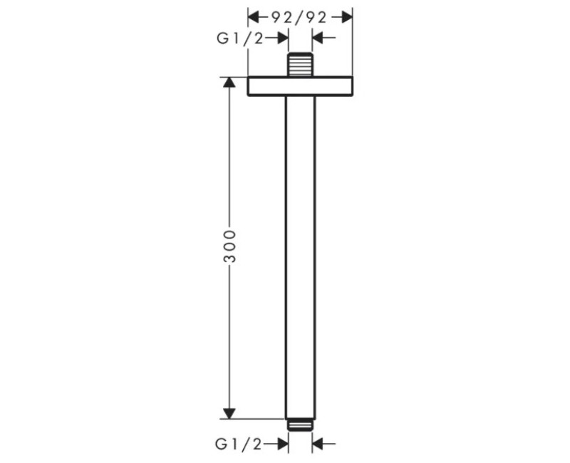 Dušas galvas turētājs Axor, 30 cm, hroms 26966000