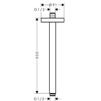 Dušas galvas turētājs Axor, 30 cm, matēti melna 26433670