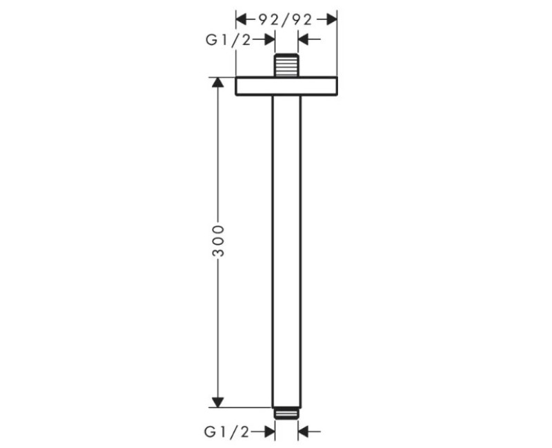 Dušas galvas turētājs Axor, 30 cm, matēti melna 26966670