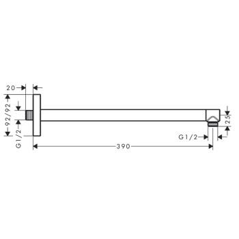 Dušas galvas turētājs Axor 39 cm, hroms 26967000