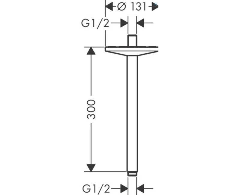 Dušas galvas turētājs Axor One 30 cm, griestu, matēti melna 48495670