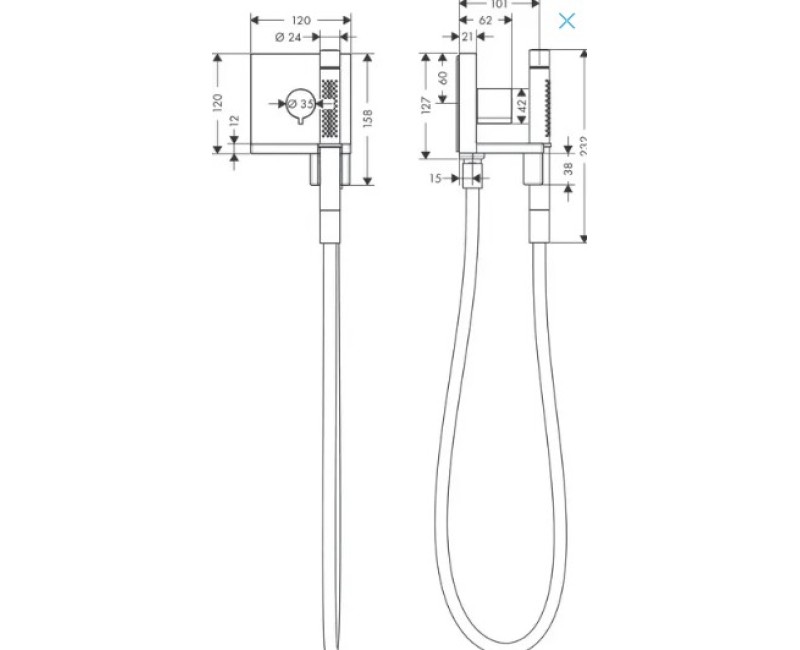 Dušas komplekts Axor ShowerCollection, 2 plūsmas veidi, hroms 10651000