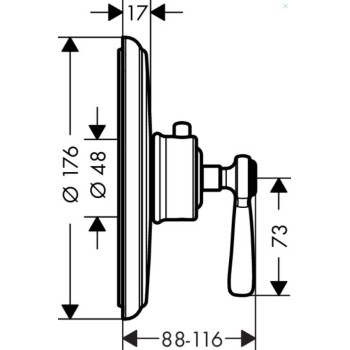 Dušas maisītājs AXOR Montreux Highflow iebūvējamais ar termostatu, birstēts niķelis 16824820