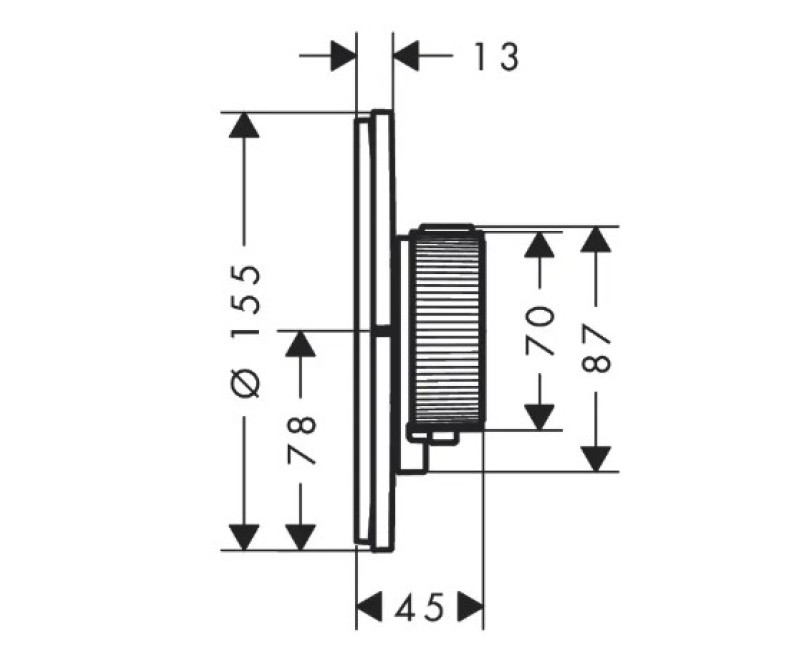 Dušas maisītājs AXOR ShowerSelect ID ar termostatu iebūvējams, HighFlow, birstēts melns hroms