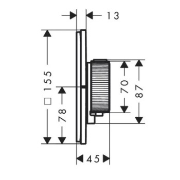 Dušas maisītājs AXOR ShowerSelect ID ar termostatu iebūvējams, HighFlow, birstēts melns hroms 36774340
