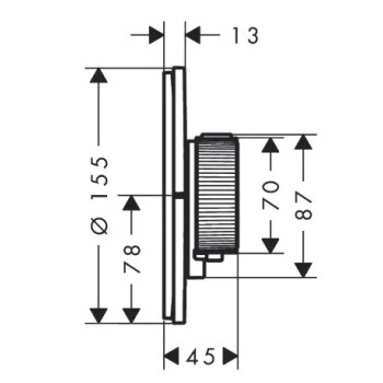 Dušas maisītājs AXOR ShowerSelect ID ar termostatu iebūvējams, HighFlow, birstēts melns hroms 36776340