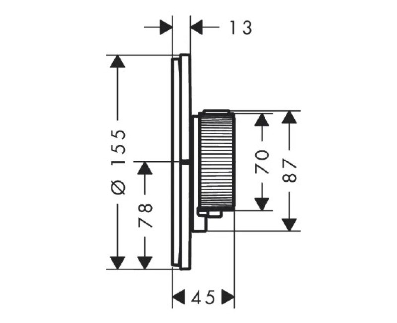 Dušas maisītājs AXOR ShowerSelect ID ar termostatu iebūvējams, HighFlow, hroms