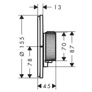 Dušas maisītājs AXOR ShowerSelect ID ar termostatu iebūvējams, HighFlow, matēti melns 36776670