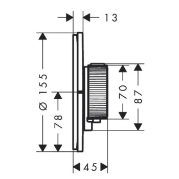 Dušas maisītājs AXOR ShowerSelect ID ar termostatu iebūvējams, HighFlow, pulēta bronza 36776140