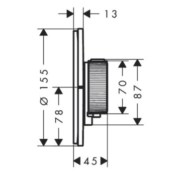 Dušas maisītājs AXOR ShowerSelect ID ar termostatu iebūvējams, birstēts melns hroms 36750340