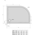 Полукруглый душевой поддон Polysan Marora, правый RENA R 1000x800x30