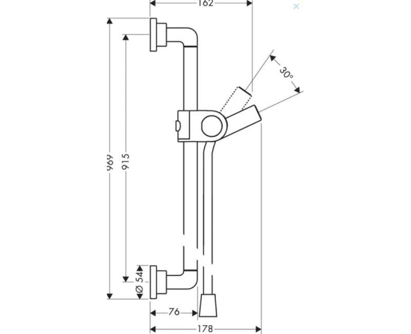 Dušas stienis AXOR Citterio 90 cm, hroms 27831000
