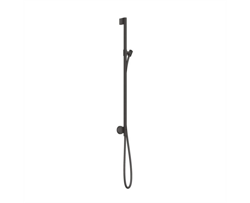 Dušas stienis AXOR One 97 cm ar dušas šļūteni, birstēts melns hroms 48792340