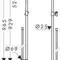 Dušas stienis AXOR One 97 cm ar dušas šļūteni, hroms 48792000