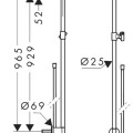 Dušas stienis AXOR One 97 cm ar dušas šļūteni, pulēta bronza 48792140