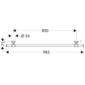 Dvieļu turētājs AXOR Montreux 80 cm, hroms 42080000